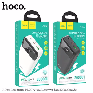 Varavirtalähde (f) Hoco 20000 mAh QC3.0 PD 3A 20W J102A valkoinen