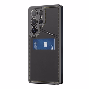 Dux Ducis Rafi II Suojakuori Samsung Galaxy S25 Ultralle jalustalla ja lompakolla - Musta