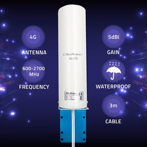 Qoltec 57044 4G LTE DUAL ympärisäteilevä ulkoantenni, 5 dBi