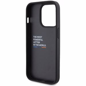BMW BMHCP15L22PTDK iPhone 15 Pro 6.1" musta/musta Leather Stamp Tricolor