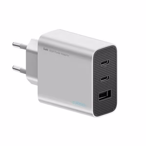 Cuktech 65W GaN 2x USB-C 1x USB-A Seinälaturi - Harmaa