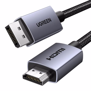 Musta Ugreen DP125 DisplayPort–HDMI-kaapeli, 4K@30 Hz, 2 m (35842)