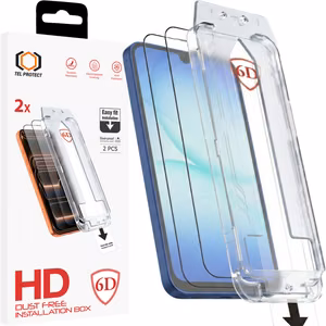 Tel Protect Dust-Free Easy Fit Full Glue 6D karkaistu lasi Samsung Galaxy A16/A17 4G/5G musta - 2 kpl