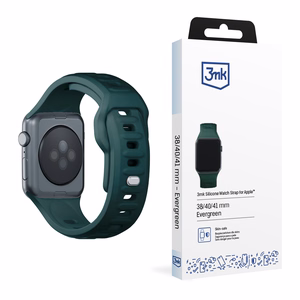 3mk-silikoniranneke Apple Watchille, 38/40/41/42 mm, Evergreen, pieni koko