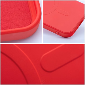 Suojakuori Samsung A37:lle Silicone Mag Cover MagSafe-yhteensopiva punainen