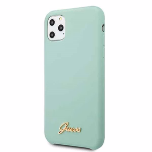 Guess GUHCN58LSLMGG iPhone 11 Pro vihreä/vihreä kova kotelo Silikoni Vintage Gold Logo
