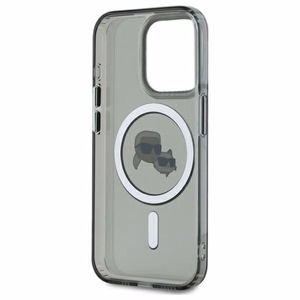 Karl Lagerfeld KLHMP15LHLSKCK iPhone 15 Pro 6.1" musta/musta kovakuori IML Metal Karl&Choupette Head MagSafe
