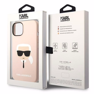 Karl Lagerfeld KLHCP14MSLKHLP iPhone 14 Plus 6.7 kovakuori vaaleanpunainen / vaaleanpunainen Silicone Karl's Head