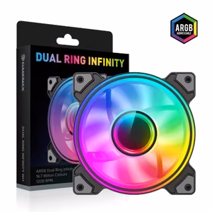 GameMax DUAL RING INFINITY BK – kotelotuuletin, musta