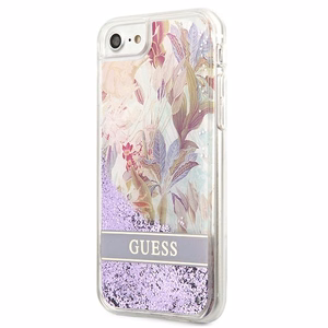 Arvaa kukka nestemäinen glitter kotelo iPhone SE 2022 / SE 2020 / 7 / 8 - lila