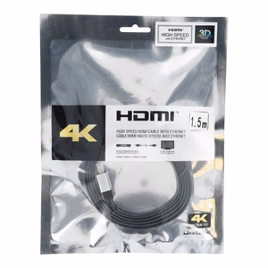 Kaapeli HDMI - HDMI 4K 60Hz High Speed Ethernet ver. 2.0 BLISTER 1,5m musta