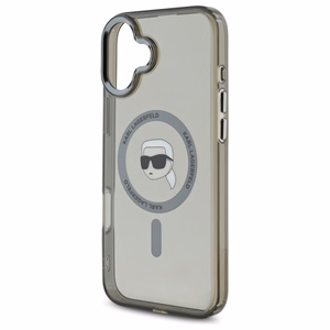Karl Lagerfeld IML Metal Karl Head MagSafe iPhone 16 Suojakuori - Musta