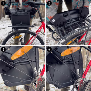 Vedenpitävä pyörän tavaratelinelaukku Wozinsky WBB24BK, 25 l, musta