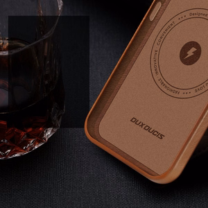 Dux Ducis Napoli iPhone 14 Plus magneettinen nahkakotelo MagSafe ruskea