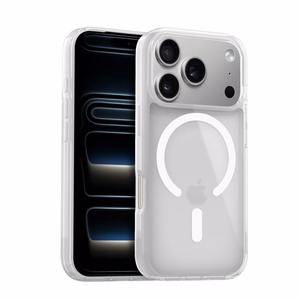 Crong Hybrid Matte Magnetic MagSafe suojakuori iPhone 17 Pro Max -laitteelle, valkoinen
