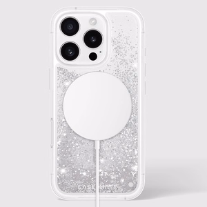 Case-Mate Waterfall MagSafe suojakuori iPhone 16 Pro -laitteelle, hopeanvärinen
