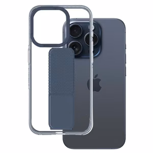 Amazing Thing Titan Pro Holder Suojakuori 10FT IP156.7PTHBU iPhone 15 Pro Max:lle laivastonsininen jalustalla