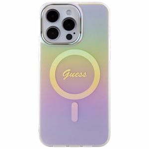 Guess IML Iridescent MagSafe Suojakuori iPhone 15 Pro:lle - vaaleanpunainen