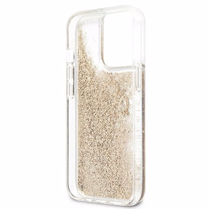 Guess 4G Big Liquid Glitter Suojakuori iPhone 13 Pro Max 6.7" - Kultainen
