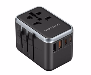 Vention 65W GaN Matkasovitin ja Laturi 2x USB-A 2x USB-C