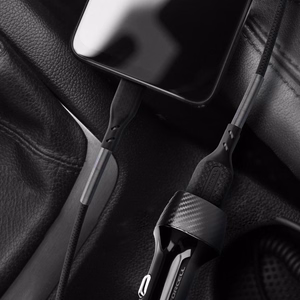Kaapeli USB A - USB C Forcell F-Energy QC4.0 5A 60W Carbon 1 m CB-02A musta
