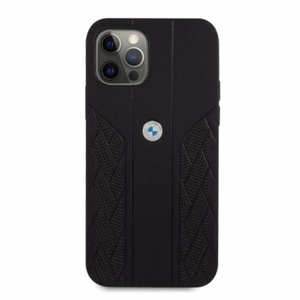 BMW Nahka Curve rei'itetty kotelo iPhone 12 / iPhone 12 Pro - musta