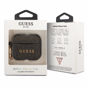 Guess Ring Silicone -suojakuori AirPods Prolle, musta ja kulta