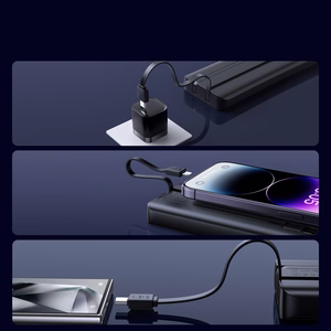 Joyroom JR-PBF19 22.5W 10000mAh Powerbank with Two Built-in Cables - Black