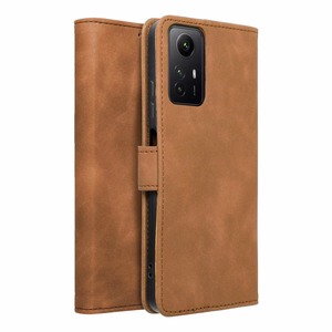 Flip-suojakuori Xiaomi Redmi NOTE 12S:lle Tender Book ruskea