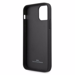 BMW Nahka Curve rei'itetty kotelo iPhone 12 / iPhone 12 Pro - musta
