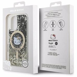 Hello Kitty Liquid Glitter Fever MagSafe Suojakuori iPhone 16:lle - kultainen