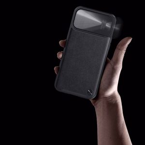 Nillkin CamShield Nahka S Kotelo iPhone 14 Pro Max kotelo kameran suojus musta