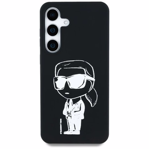 Karl Lagerfeld HC Magneettinen Silikoninen Graffiti Ikonik Suojakuori Samsung Galaxy S25 Musta