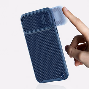 Nillkin Textured S Case iPhone 14 Pro Max panssaroitu suojus, jossa kameran suojus tummanvihreä