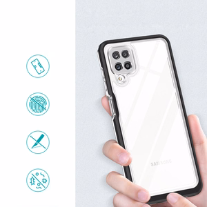 Kirkas 3in1 Kotelo Samsung Galaxy A22 4G Frame Gel Cover Musta