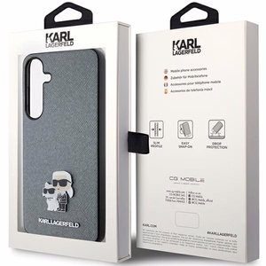 Karl Lagerfeld Saffiano KC Pin kovakuori Samsung Galaxy S24 Plus:lle - harmaa