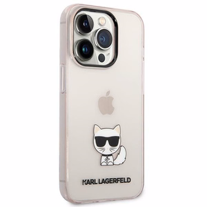 Karl Lagerfeld KLHCP14LCTTRI iPhone 14 Pro 6.1 "kovakotelo vaaleanpunainen / vaaleanpunainen läpinäkyvä Choupette Body