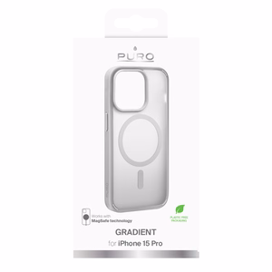 Puro Gradient MagSafe Silikoninen Suojakuori iPhone 15 Prolle - hopeinen