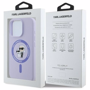 Karl Lagerfeld Silikoninen Karl&Choupette Heads Ring MagSafe Suojakuori iPhone 16 Pro:lle - Violetti
