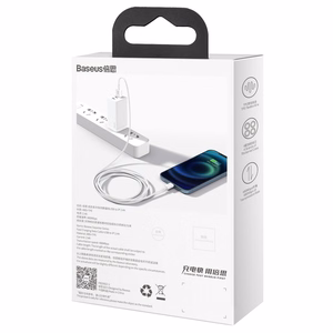 Baseus CALYS-A02 puhelinkaapeli valkoinen 1 m USB A Lightning