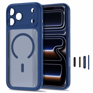 Tech-Protect MagPeak MagSafe CC suojakuori malleille iPhone 18 Pro Max / 17 Pro Max, matta tummansininen