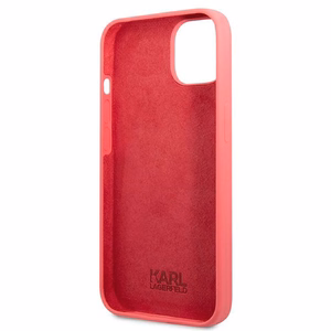 Karl Lagerfeld Silikoni Plaque Case iPhone 13 mini - Fuksiainen