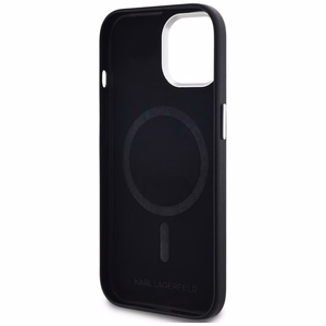 Karl Lagerfeld FW Metal Plate MagSafe Suojakuori iPhone 15:lle - musta