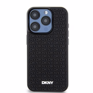 DKNY 3D Rubber Repeat Pattern Suojakuori iPhone 15 Pro Max:lle - Musta