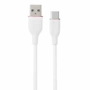 Silikoninen kaapeli USB Type-A - Type-C (valkoinen, 1m)