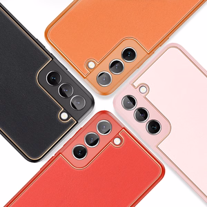 Dux Ducis Yolo tyylikäs suojus ekologisesta nahasta Samsung Galaxy S22 + (S22 Plus) punainen