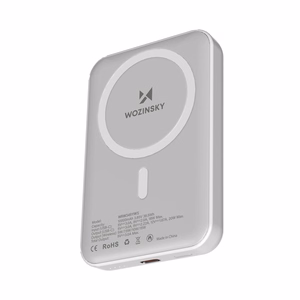 Wozinsky WRW349YWS 10000 mAh magneettinen tehopankki - valkoinen