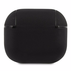 BMW Aitoa nahkaa Silver Logo Case for AirPods 3 - musta