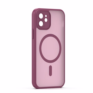 Mag Matt case for iPhone 12 6,1" maroon camera protection