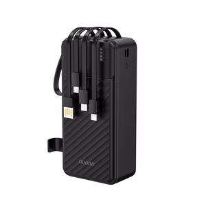 Dudao K11 Max 30000mAh Powerbank sisäänrakennetuilla kaapeleilla - musta